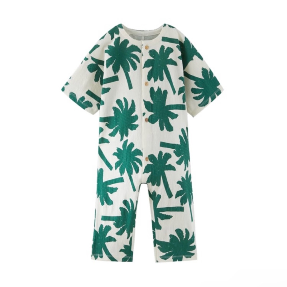 Zara Kids NWT Palm Tree Jumpsuit size 18-24m